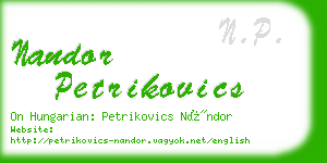 nandor petrikovics business card